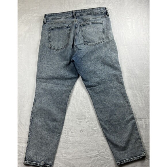 Old Navy O.G. Straight Jeans Button Fly High Rise Distressed  Lt. Blue Size 16 - Picture 8 of 9